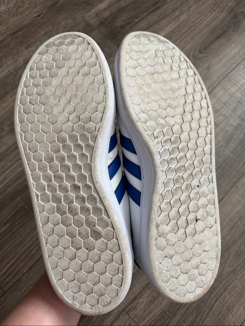 adidas White and Blue Men's Low-Top Sneakers - Picture 8 of 14